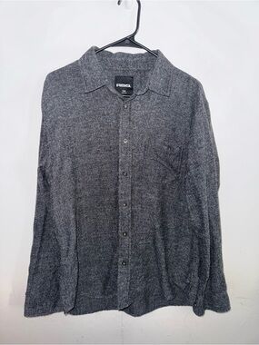 RSQ Men’s Gray Button Up Shacket Size Large